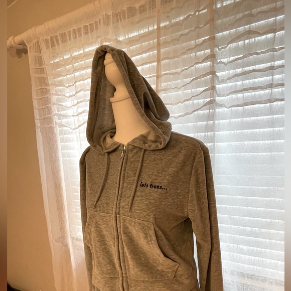 iets frans Zipper Front Hoodie & Sweatpants, Size M, Gray Sweatsuit Tracksuit. - Picture 4 of 15